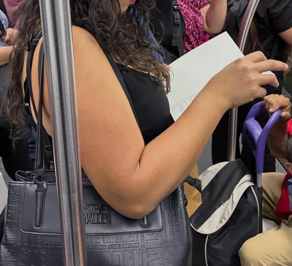 Alguien leyendo La espada de la asesina en Estación El Llano